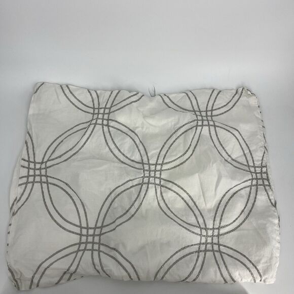 Restoration Hardware Baby Child Duvet Cover 2 Shams Gray White Embroidered Full - Picture 8 of 13